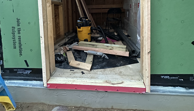Making a door buck extension around the exterior insulation.