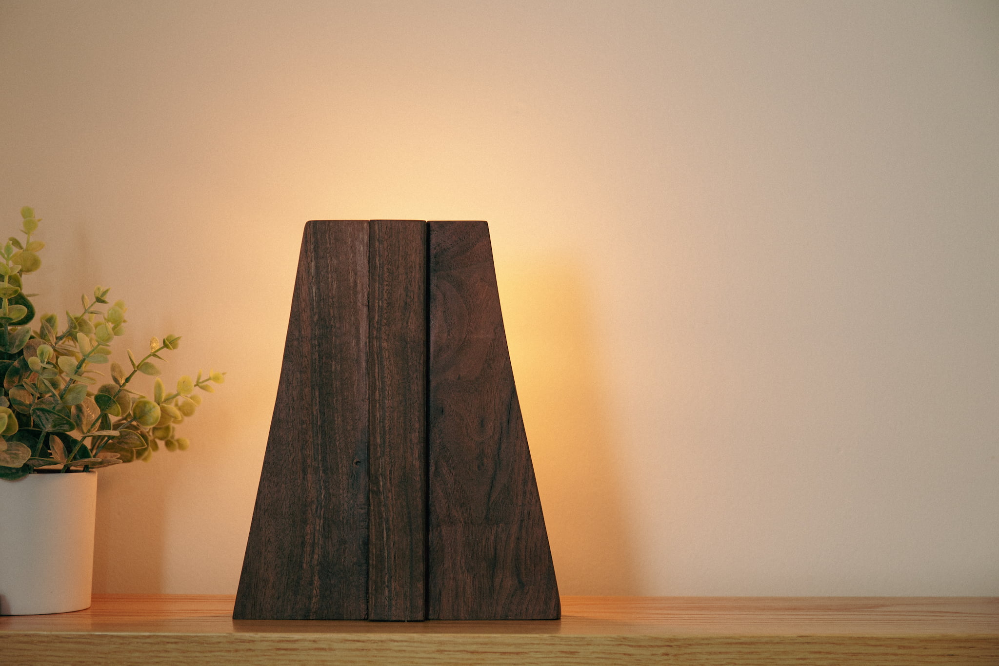 Walnut table lamp