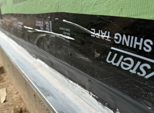 Polyguard TRM Flashing painted for UV protection