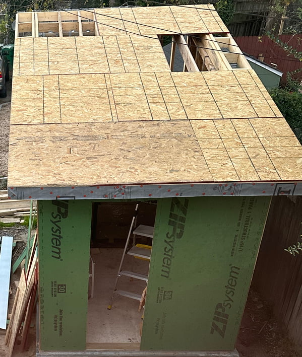 Installing roof sheathing