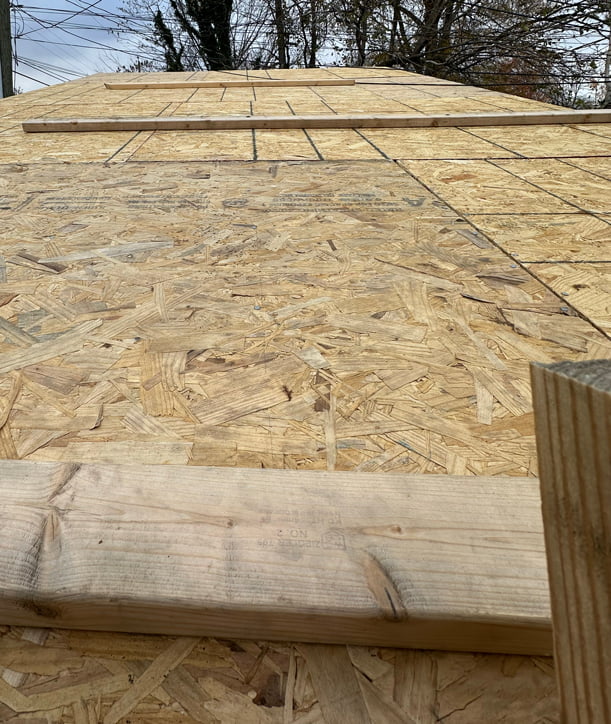 Installing roof sheathing part II.