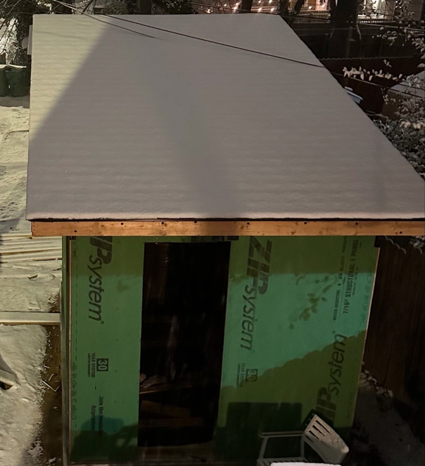 Roof with snow on it.