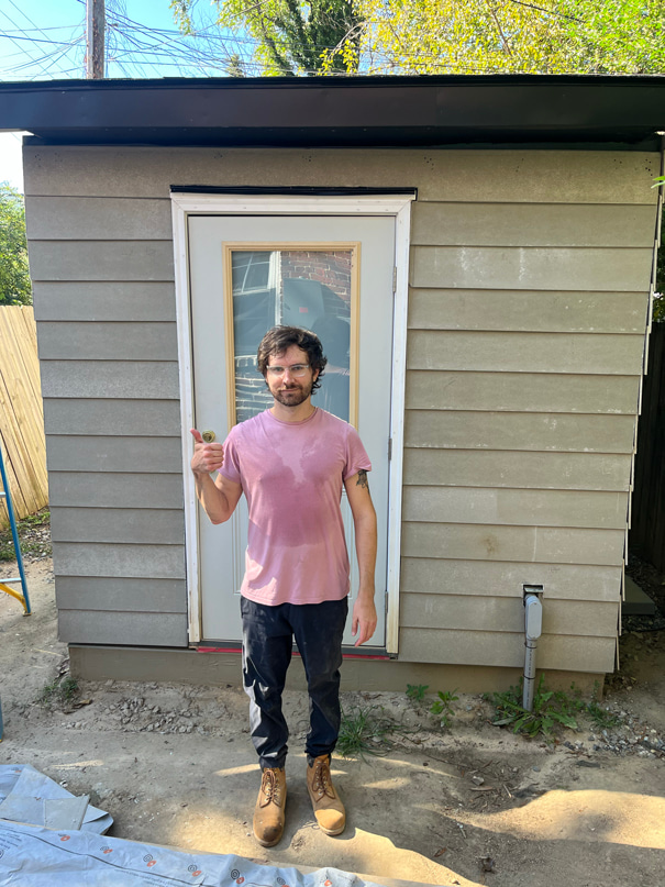 Hardie board siding fully installed.