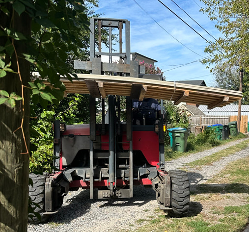 Hardie Plank siding being delivered from Lowe's