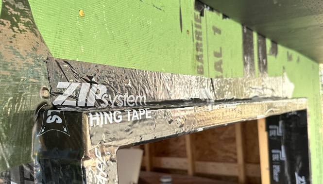 Flashing detail for the top of the door buck.