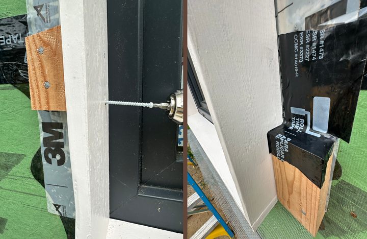 2x4s for screwing the window boxes into