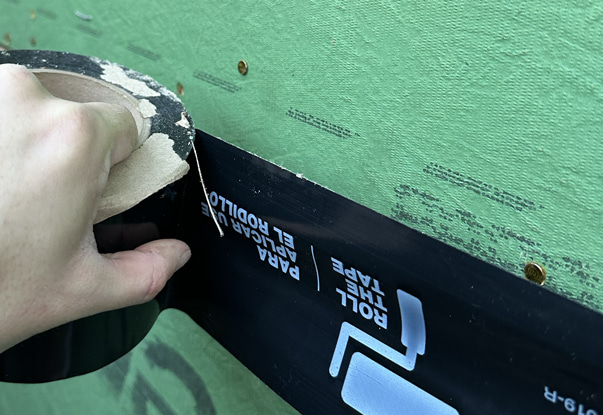 Sealing the Zip OSB sheathing seams with Zip System tape